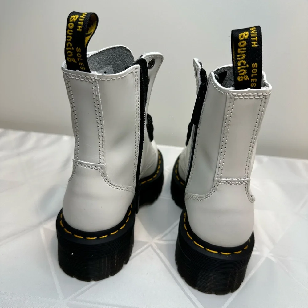 Dr. Martens Jadon Unisex White Leather Platform Boots  Size 4 MSRP $210 NEW - Picture 4 of 8